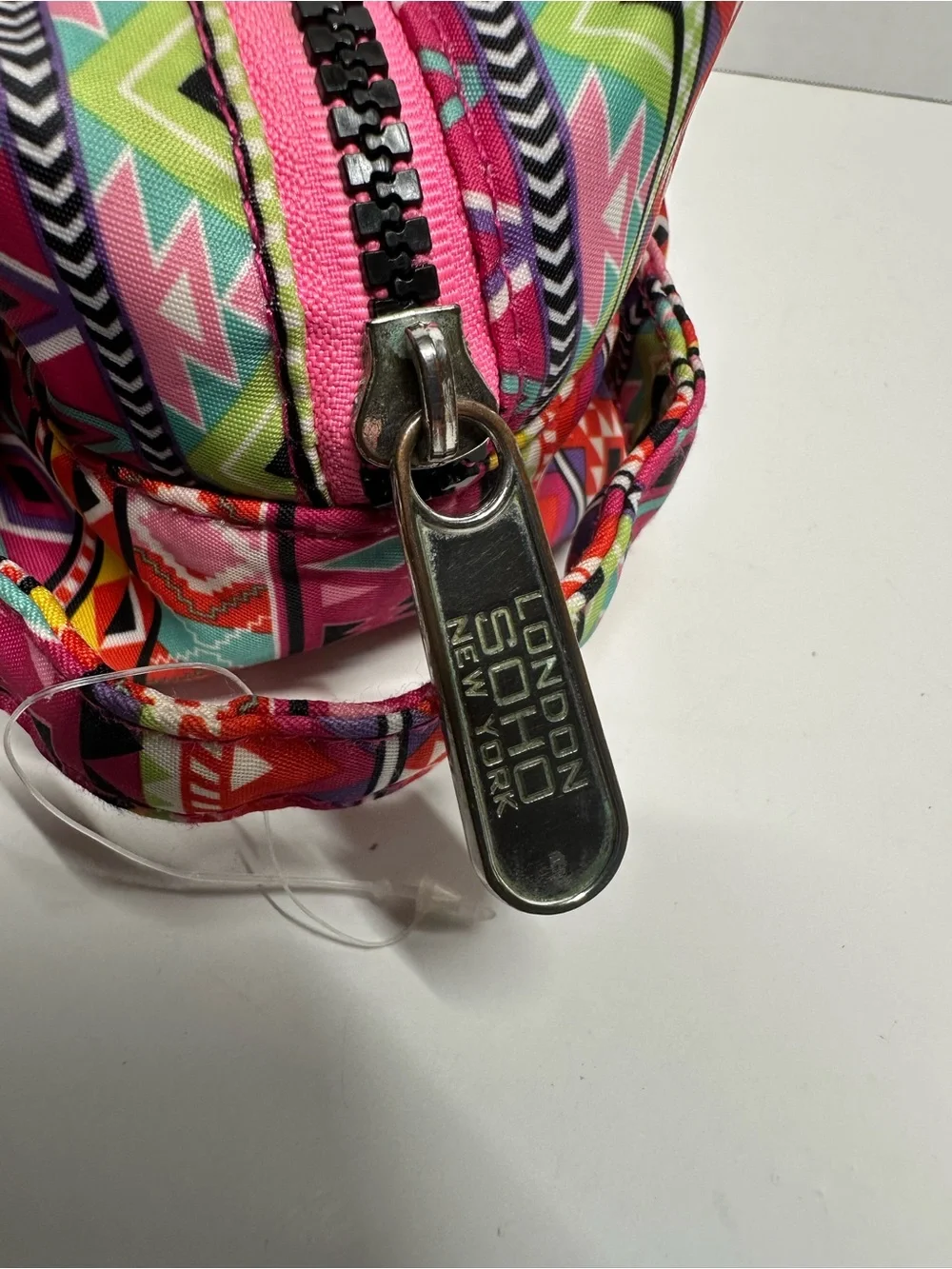 Soho Multicolor Aztec Cosmetic Pouch - Pink and Orange Accents